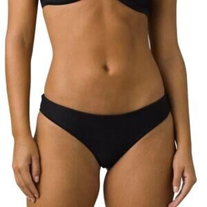 prAna Size Medium Black Gemma Swim Bikini Bottom Ottoman Ribbed Swimwear Q1-13